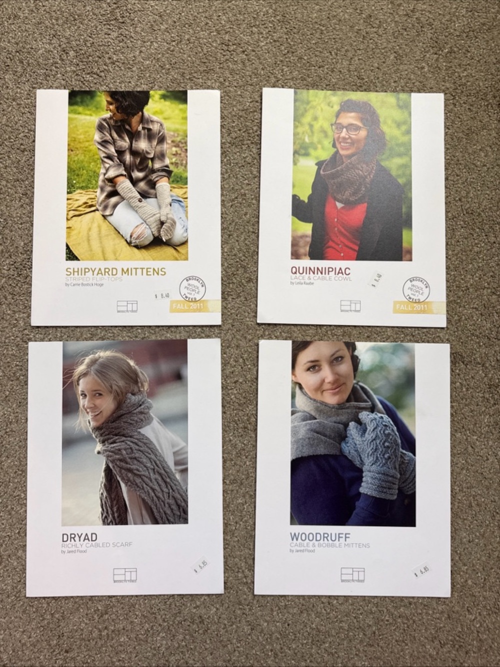 Set of Four Knitting Pattern Booklets Featuring Brooklyn Tweed Accessories